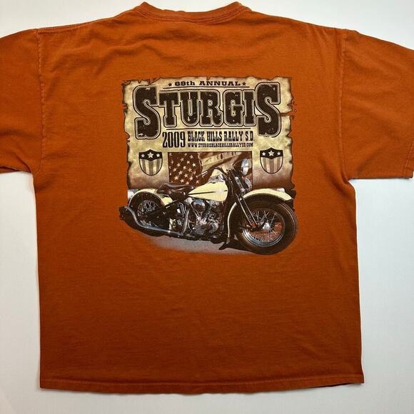 Delta Other - Delta Vintage 2009 Sturgis Motorcycle Rally Orange Tee Shirt